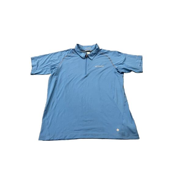 Columbia Mens Blue Omni Wick Evap Polo Advanced Evaporation Sweat Activated L - Picture 1 of 11